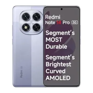 Redmi Note 14 Pro 5G Phantom Purple 8GB RAM 128GB Storage|50 MP Sony Camera Setup|Corning Gorilla Glass Victus 2 | 1.5K 3D Curved AMOLED | Mediatek Dimensity 7300- Ultra