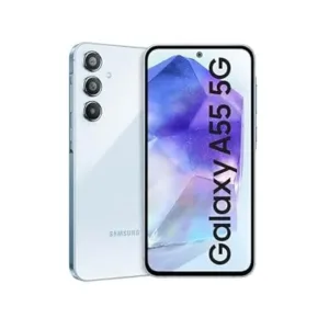 Samsung Galaxy A55 5G (Awesome Iceblue, 8GB RAM, 256GB Storage) | AI | Metal Frame | 50 MP Main Camera (OIS) | Super HDR Video| Nightography | IP67 | Corning Gorilla Glass Victus+ | sAMOLED Display