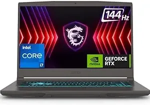 MSI Thin 15, Intel 13th Gen. i7-13620H, 40CM FHD 144Hz Gaming Laptop (16GB/512GB NVMe SSD/Windows 11 Home/NVIDIA GeForce RTX 3050, GDDR6 4GB/Cosmos Gray/1.86Kg) B13UC-124IN