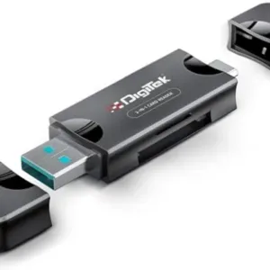 Digitek (DCR-007) USB-A 3.0 & Type C High-Speed Multi-Card Reader Supports All Standard SD/SDHC/SDXC and Micro SD/Micro SDHC/Micro SDXC Cards.
