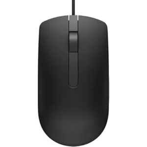 Dell MS116 Wired Optical Mouse - High Precision 1000DPI Sensor, USB Connectivity, Ergonomic Ambidextrous Design, Smooth Scrolling, Ideal for Office & Home Use - Black
