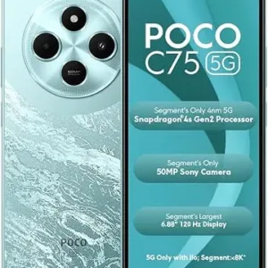 POCO C75 5G, Aqua Bliss (4GB, 64GB)