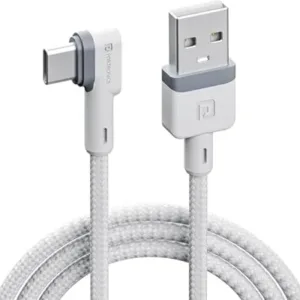 Portronics Konnect L POR-1403 Fast Charging 3A Type-C Cable 1.2 Meter with Charge & Sync Function for All Type-C Devices (White)