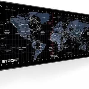 STRIFF World Map Extended Size (800 mm x 300 mm x 2 mm) Gaming Mouse Pad| Desk Mat | Stitched Edges| Non-Slip Rubber Base|Computer Laptop|Keyboard Mouse Pad for Office & Home (World Map)