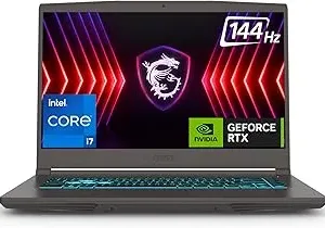 MSI Thin 15, Intel 13th Gen. Core i7-13620H, 40CM FHD 144Hz Gaming Laptop(16GB/512GB NVMe SSD/Windows 11 Home/NVIDIA GeForce RTX 3050,GDDR6 4GB/Cosmos Gray/1.86Kg), B13UC-1804IN